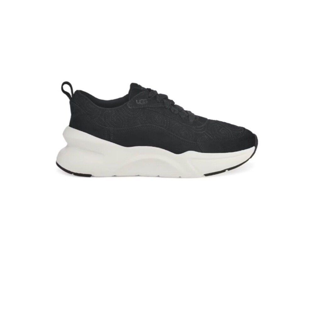 UGG LA Glide Logo Stitch Sneakers Chunky Black Women's Size 8